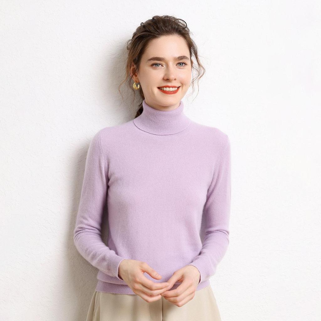Cashmere High-Neck Loose Knit Sweater - Versatile Autumn/Winter Casual Top