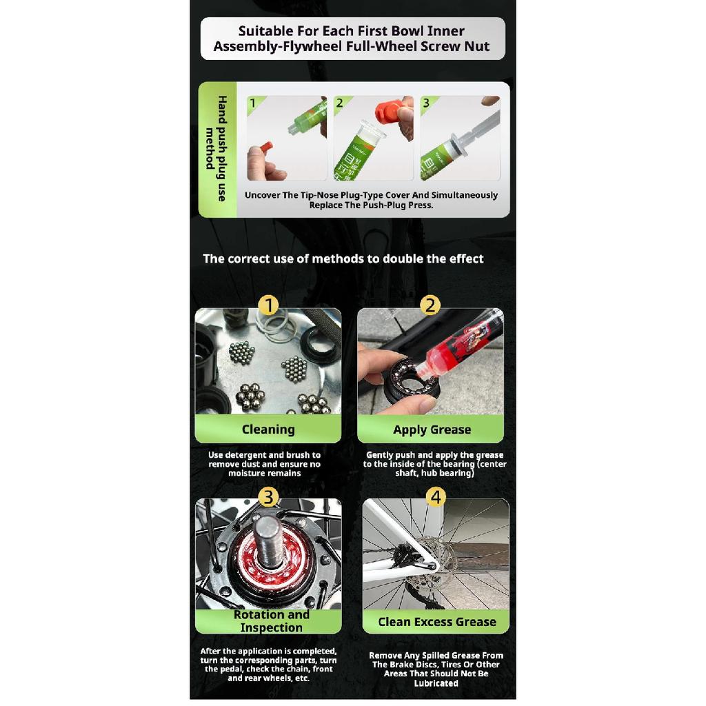 Premium Bike Grease 10g Motor Bearing Lubricating Grease Mid-axis Pedal Bowl Group Maintenance Lubricant for Mountain Road Bikes