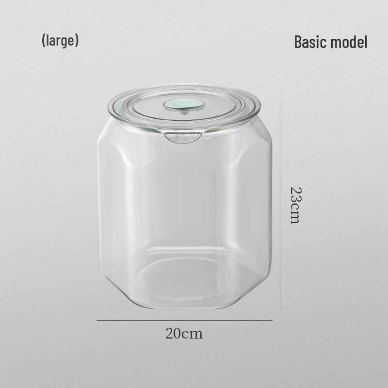Food-Grade Transparent Storage Jar - Thickened, Moisture & Dust-Proof, Fresh-Keeping Kitchen Grain Container.