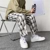 Harajuku Straight Leg Loose Plaid Pants for Man Oversize Checked Jogger Pants Korean Streetwear Autumn Men Casual Sweatpant