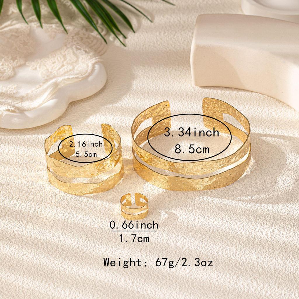 French Minimalist Irregular Hollow Women's Bangle Ring Armlet – Unique High-End Design