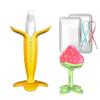 Anju Teether 2 Types + Case 2p + Silicone Clip 2p Set, Nozzle, Banana, 3D Strawberry (teethor), Random Delivery (clip), Korean Baby Products
