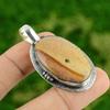 Серебро 925 пробы Овальный Натуральный Пейзажный Яшма Безель Жена День Рождения Бохо Подвеска