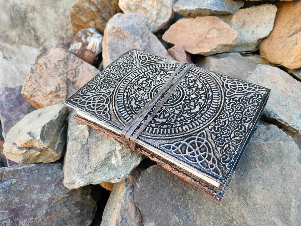 Embossed Celtic Tree of Life Leather Journal: Handmade Lined Paper Diary