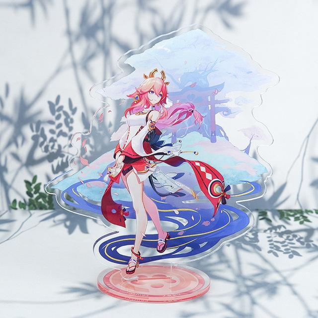 Genshin Anime Cartoon Acrylic Material Figure Puppet Doll Plate Desk Decor Standing Sign Game CollectionKids Collect Toys