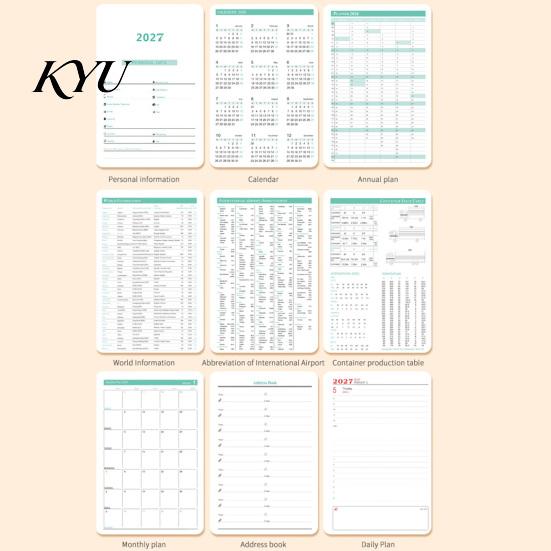 Study Planning Notepad 2027 Monthly Planner Agenda, Eye-friendly Paper And PU Leather Academic Agenda Organizer Cover, Time Management Notebook