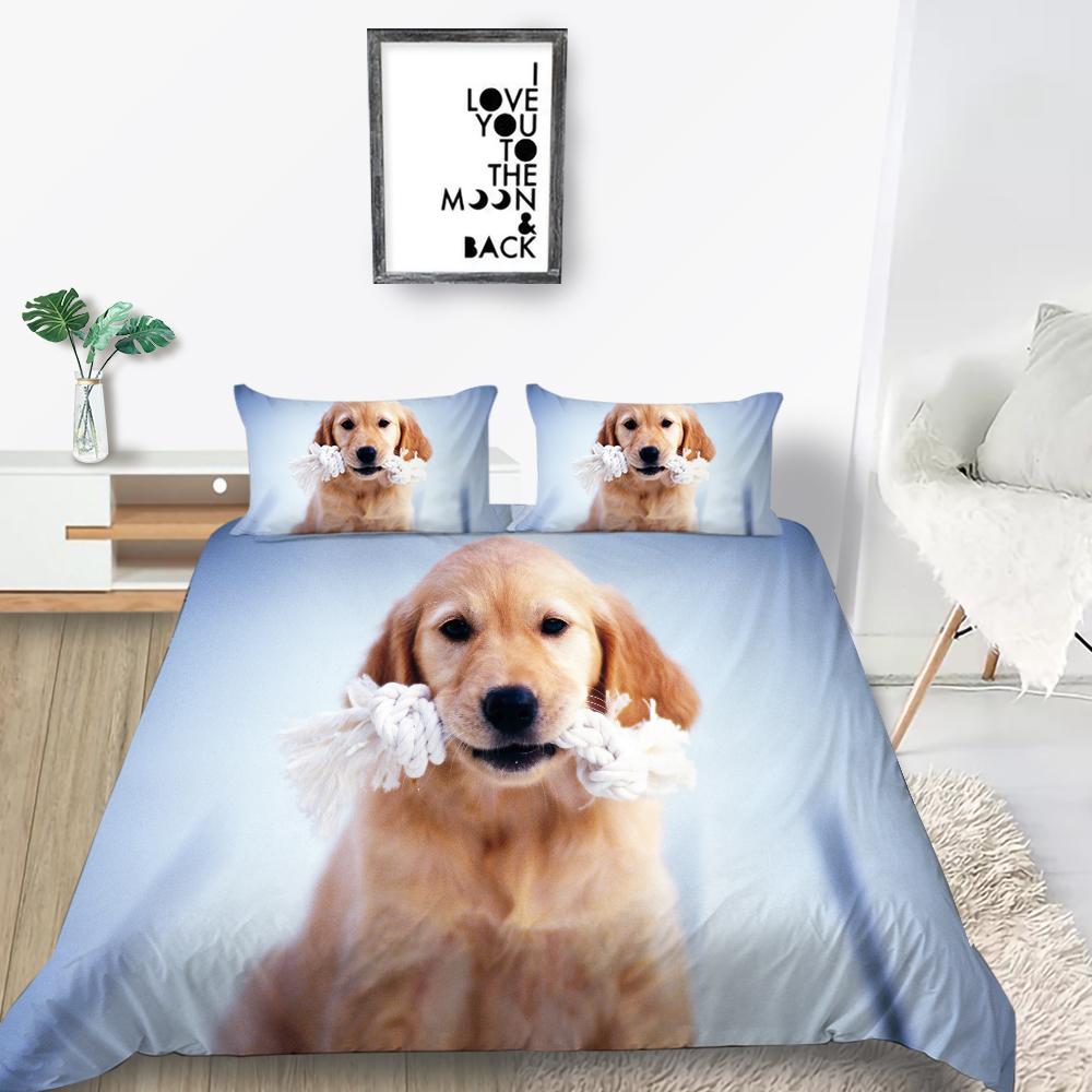Новая мода 3D одеяла с принтом собак Loverly Комплект постельного белья Чехол Высококачественный чехол для постельного белья Роскошный домашний текстиль Полиэстер