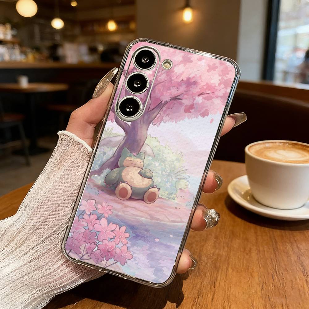Cute S-Snorlax-x Sleep Phone Case For Samsung S25,S24,S21,S22,S23,S30,Ultra,S20,Plus,Fe,Lite Transparent Cover
