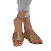 Летние женские туфли большого размера на плоской подошве с принтом змеи One Word Beach Sandals Slippers
