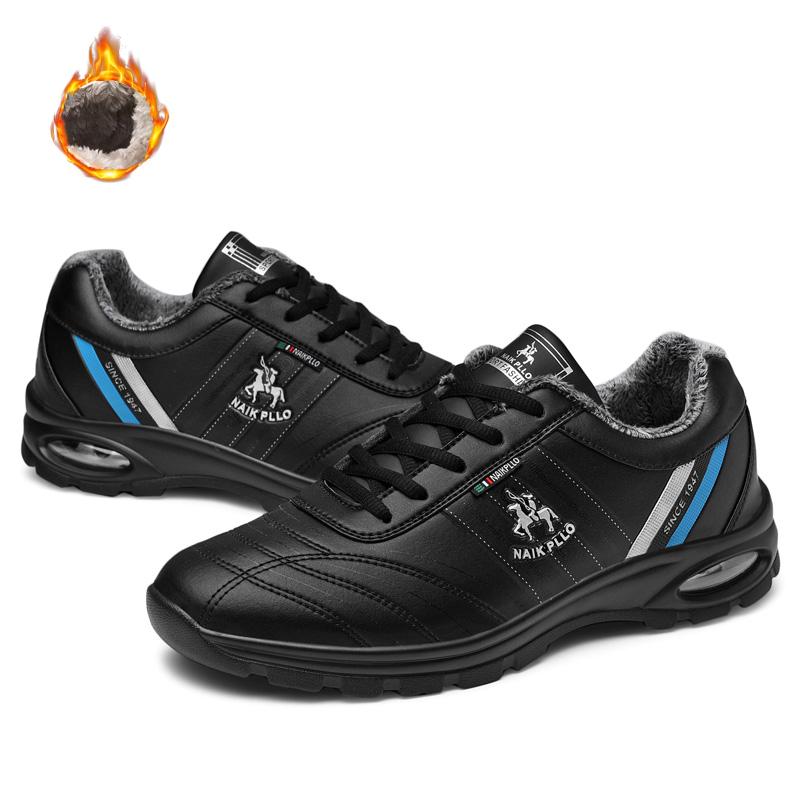 Мужские зимние кроссовки, спортивная обувь, кожаные повседневные ботинки на воздушной подушке, размер плюс 38 48