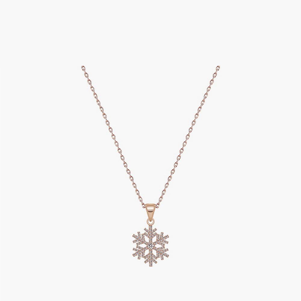Монография Снежное Ожерелье Mgnl0355 Позолоченное 14K Золотом (Розовое золото)
