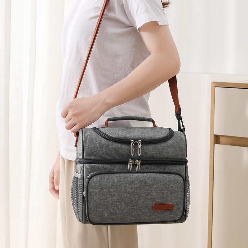 Большая емкость, двухслойная изоляция, сумка для обеда Bento, портативный охладитель для пикника, пакет со льдом, водонепроницаемые термосумки для еды, ланч-бокс