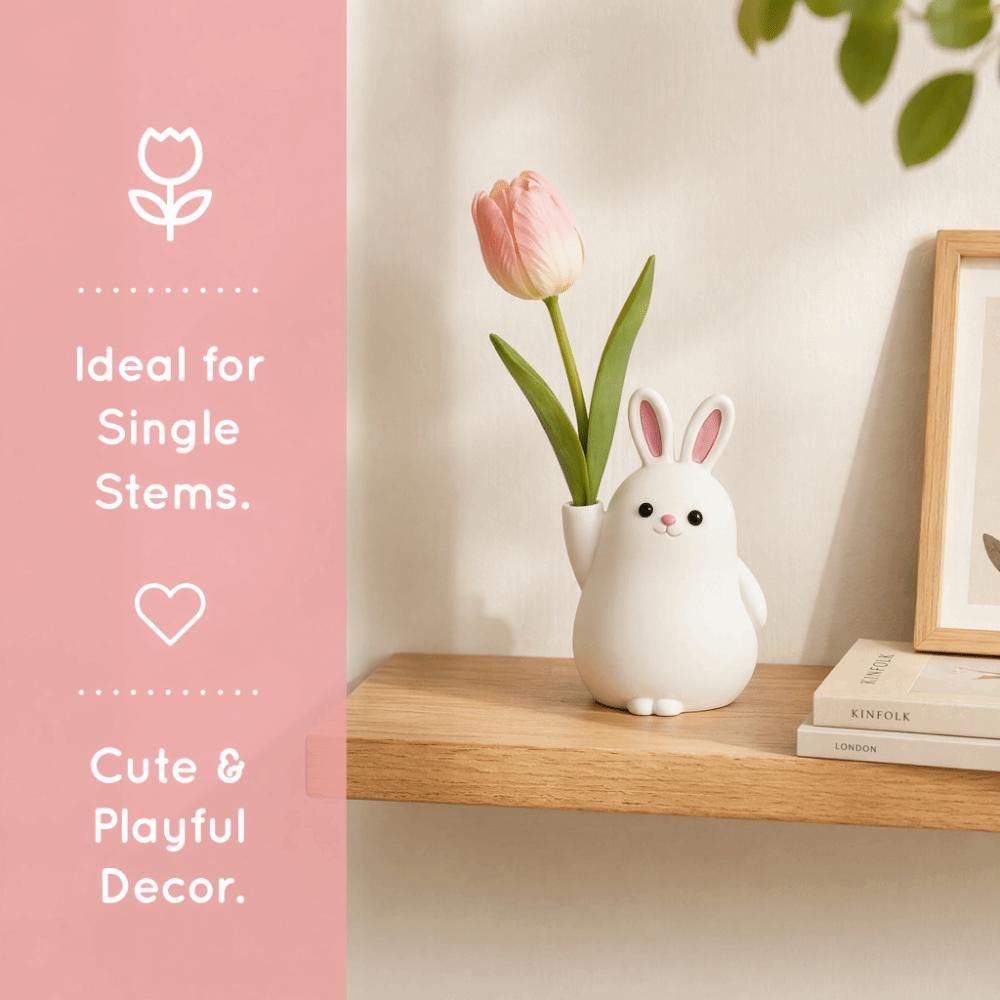 Kawaii Succulent Planter 3D Printed Small Flower Pot Creative Plastic Rabbit Vase Bedroom
