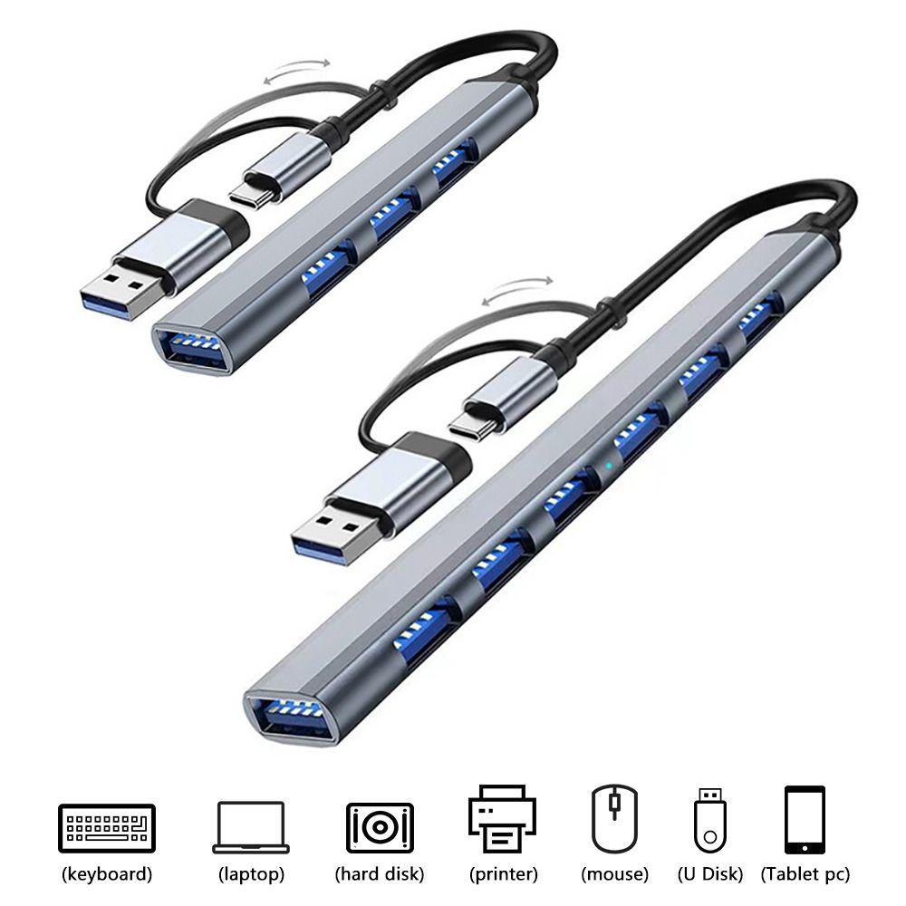 Splitter Type-C HUB High Speed Docking Station Hard Drive 2-in-1 USB 3.0 Expander Laptop PC