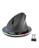 Perixx PERIMICE-719RX Wireless Rechargeable Ergonomic Mouse, 2.4G, Wired & Wireless Charging, Compatible Charger Included, Black