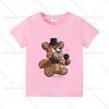 Пять ночей с Фредди Цветные Детские Футболки Аниме FNAF С коротким рукавом Хлопковые Футболки Модные Игровые Детские Топы Летняя Одежда Подарок