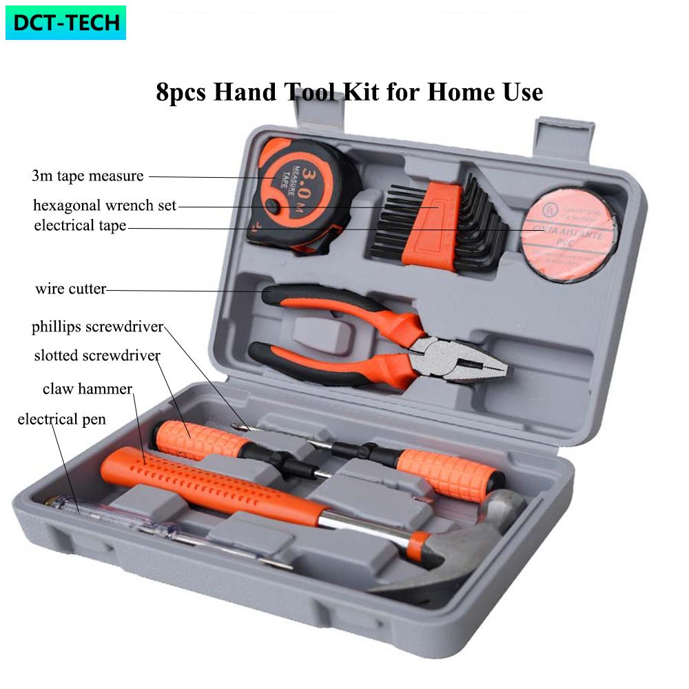 35 Pieces High Carbon Steel Home Auto Repair Tool Kit with Combination Wrenches Plastic Toolbox and Hard Case Storage