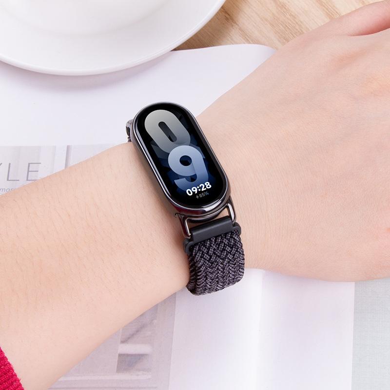 Нейлоновый ремешок для Xiaomi Band 8 Band8 NFC Металлическая пряжка Сменный ремешок для смарт-браслета Браслет Ремешок на запястье