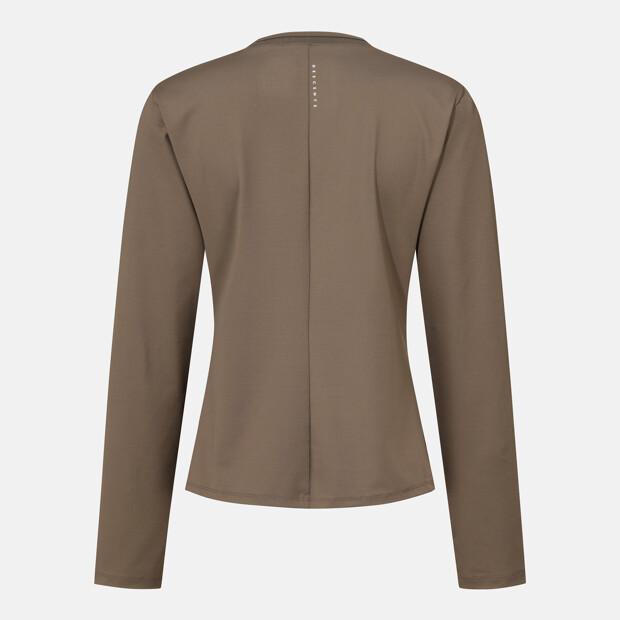 DESCENTE Women'S Slim Fit Long Sleeve T-Shirt Deep Brown Sr322Ptl81