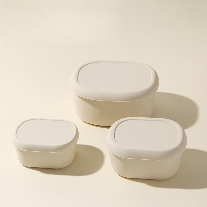 Силиконовый ланч-бокс с крышкой, для микроволновой печи, термостойкий, пищевой контейнер, контейнер для хранения в холодильнике