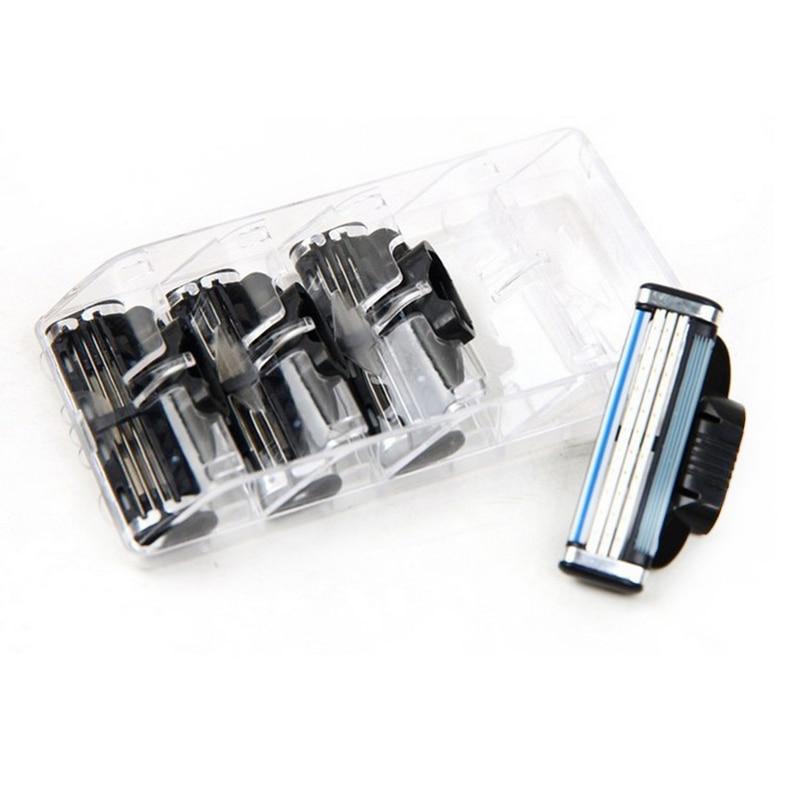4 шт./лот, многослойные лезвия для бритвы для мужчин, новые 3 лезвия для бритвы Gile Mach 3, сменные сменные головки для красоты бороды
