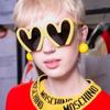 Fashion New Peach Heart Sunglasses Female  Trend Personality Party Large Frame Sun Glasses Street Photo Eyelasses