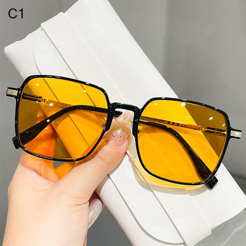 Trending Square UV Protection Clear Frame Sunglasses Oversized Sunglasses Shades Ladies Sun Glasses