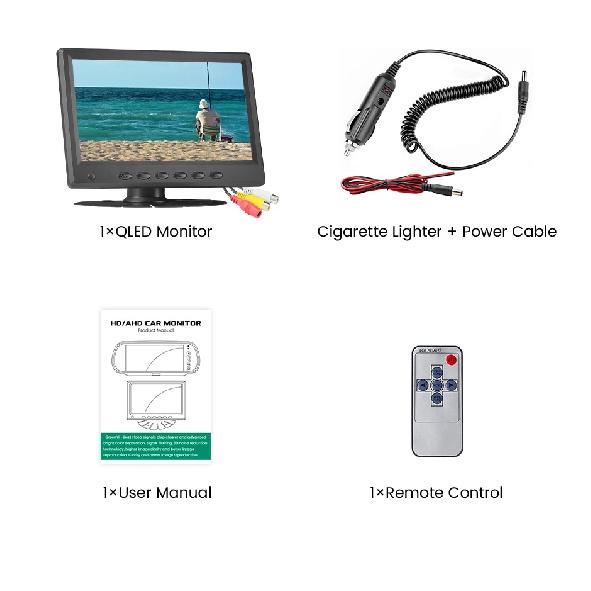 GreenYi 7" Quantum Dot QLED Display AHD Monitor For Truck Car Parking Fishing Support 2CH 1080P Camera IPS Ultrathin Screen