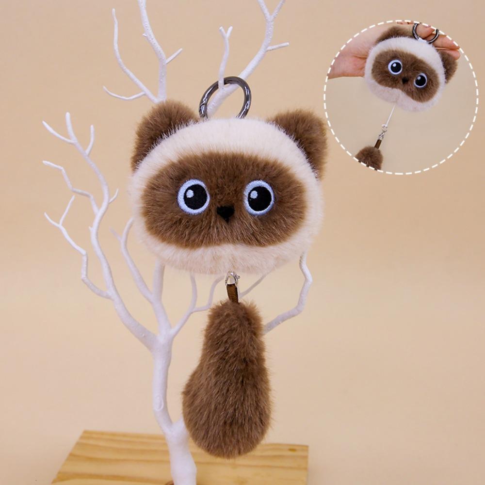 Stuffed Doll Cat Pendant Soft Cartoon Siamese Kitten Doll Lovely Cat Plush Toys Girl Boy