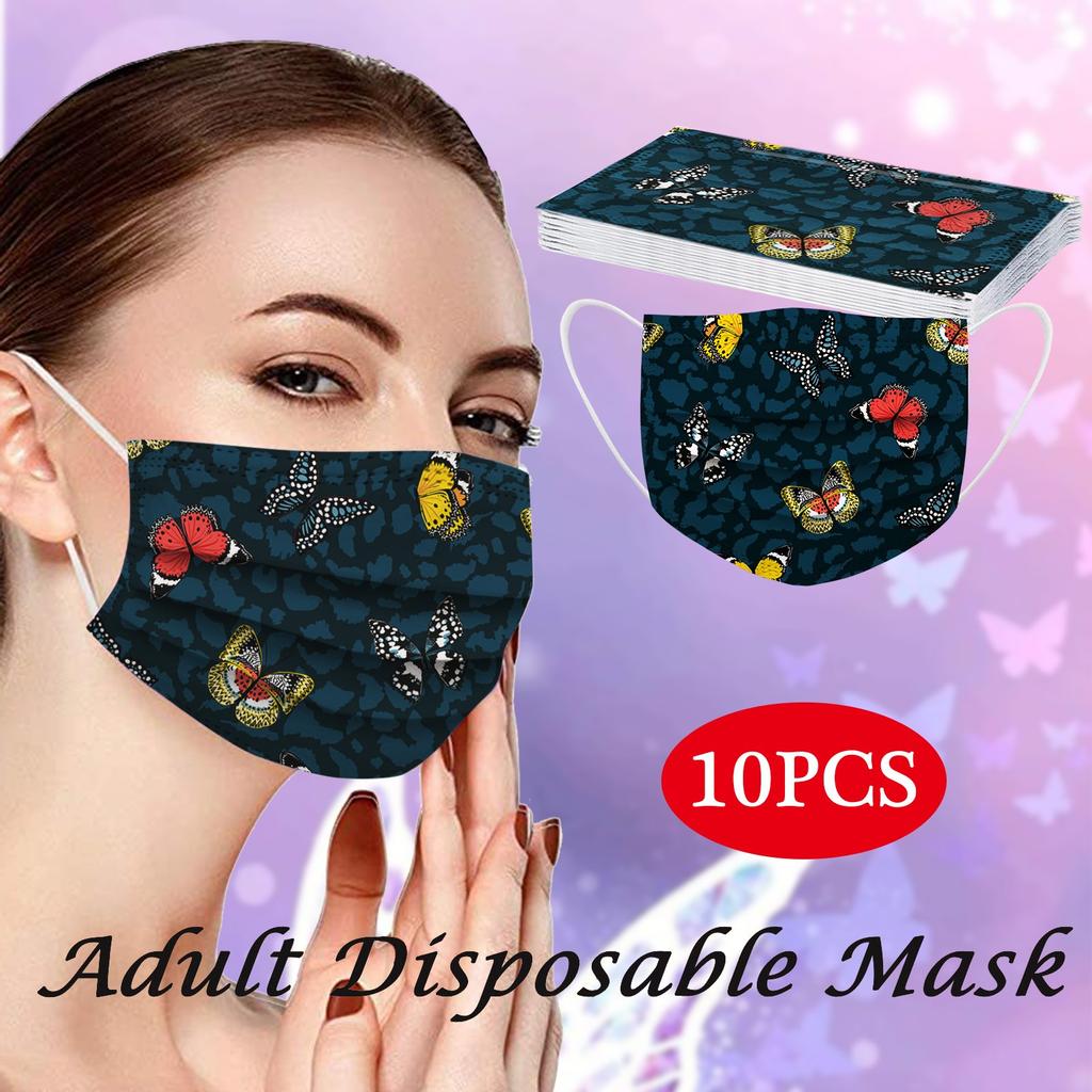 10PCS Adult's Mask Paisley Print Disposable Face Mask Industrial 3Ply Ear Loop