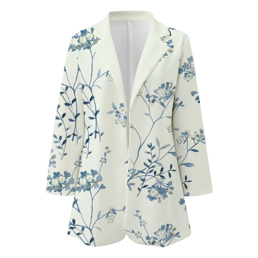 Женский модный повседневный костюм с принтом, свободный удобный кардиган с длинным рукавом, пальто