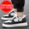 Плюс Размер 37-46 Кроссовки для мужчин, увеличивающие рост, стелька 8 см, белые, черные, более высокие, мужские, модные кроссовки для отдыха