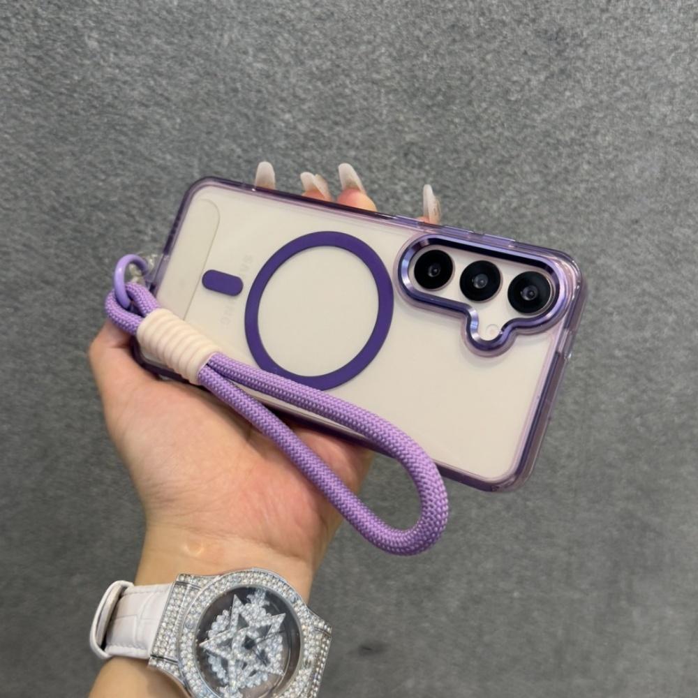Wrist Strap Lanyard for Magsafe Case for Samsung S25 Ultra S24 FE S25 Plus S23 FE S24 Ultra Transparent Magnetic Acrylic Cover