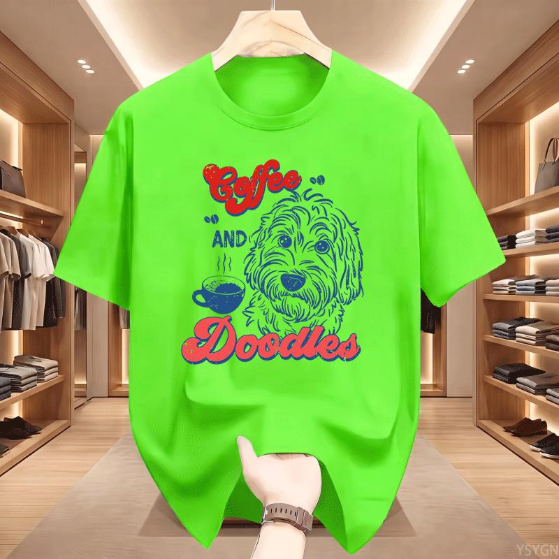 Coffee Funny Doodle Dog Coffee Club Pet Lover Streetwear Tshirt Humor Tee Loose Fit Clothing For Unisex And Unisex Short Sleeve