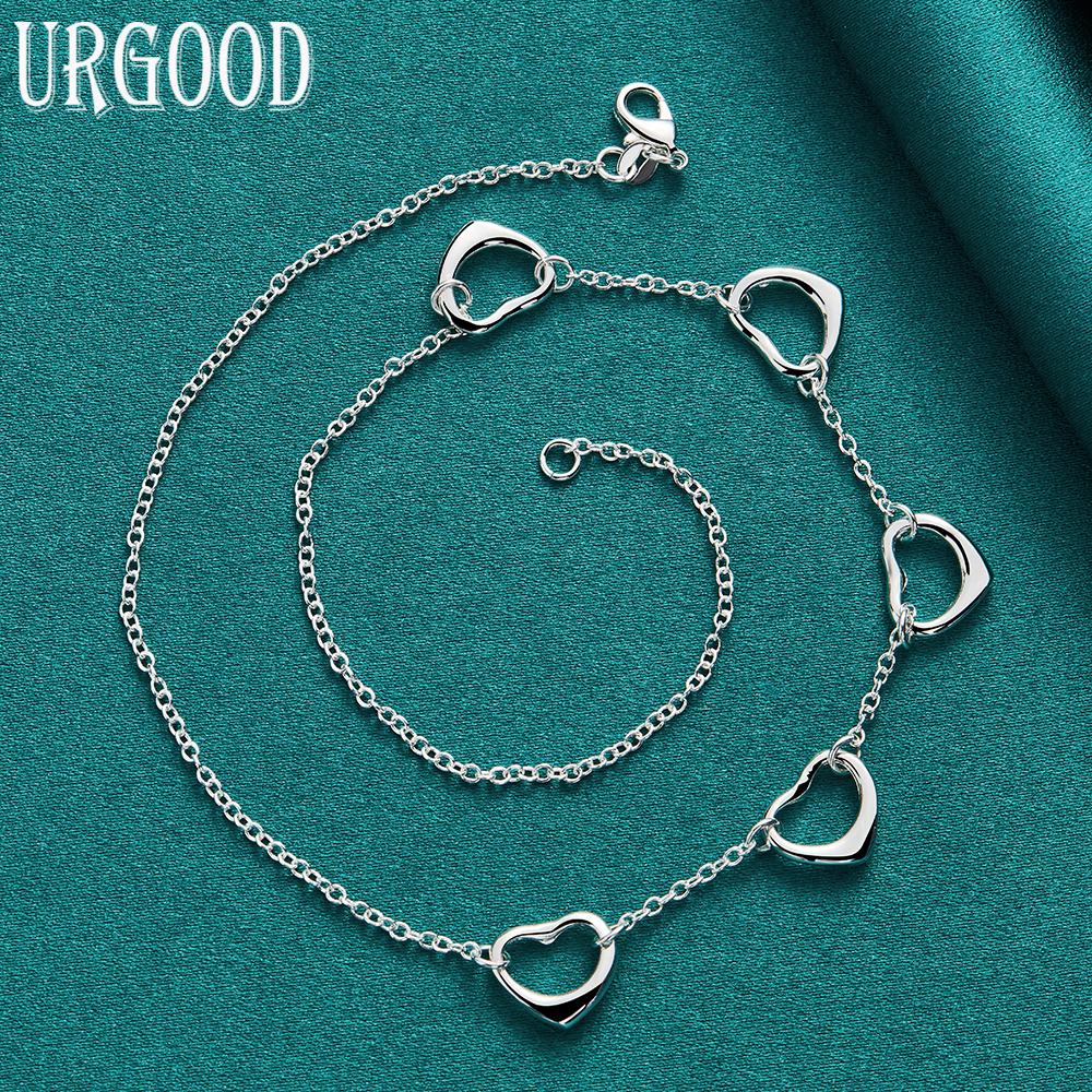 925 Sterling Silver Heart Necklace Fashion Jewelry