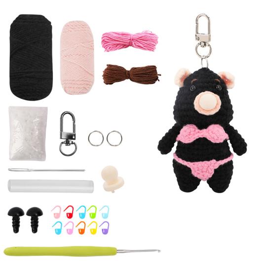 Набор для начинающих по вязанию крючком. Кукла для вязания крючком своими руками с пряжей Bubble Yarn. Крючок и игла.