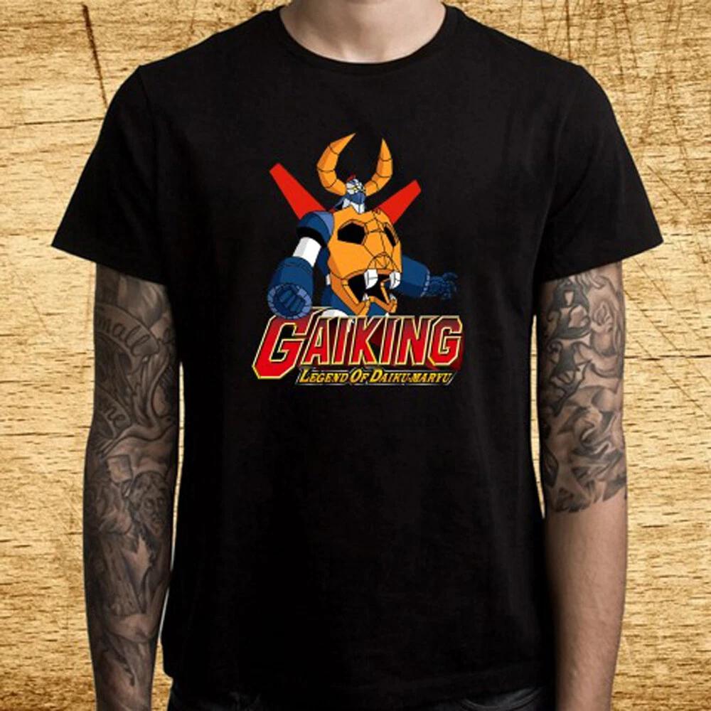 Gaiking Mecha Anime TV Series Men's Black T-Shirt Tee Top Unisex