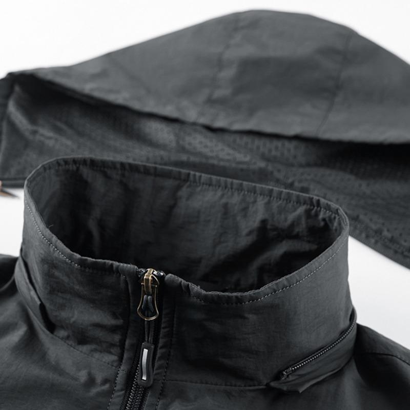 Весенне-осенняя ветровка, мужская верхняя одежда с капюшоном, пальто, мужская свободная повседневная тонкая куртка на молнии на молнии, модная одежда для альпинизма