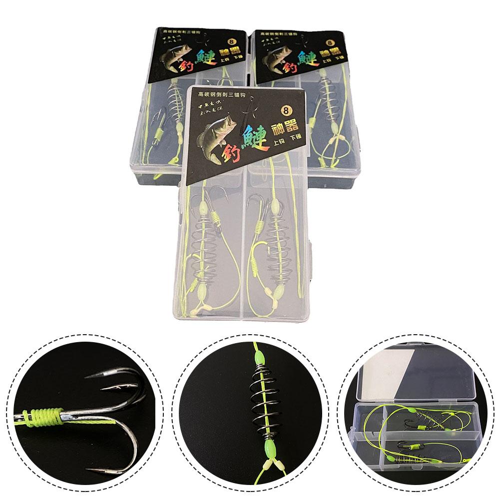 Рыболовные крючки для озер и рек, кормушка для рыбалки, завязанная вручную, 14 см, 1 коробка, не запутывается