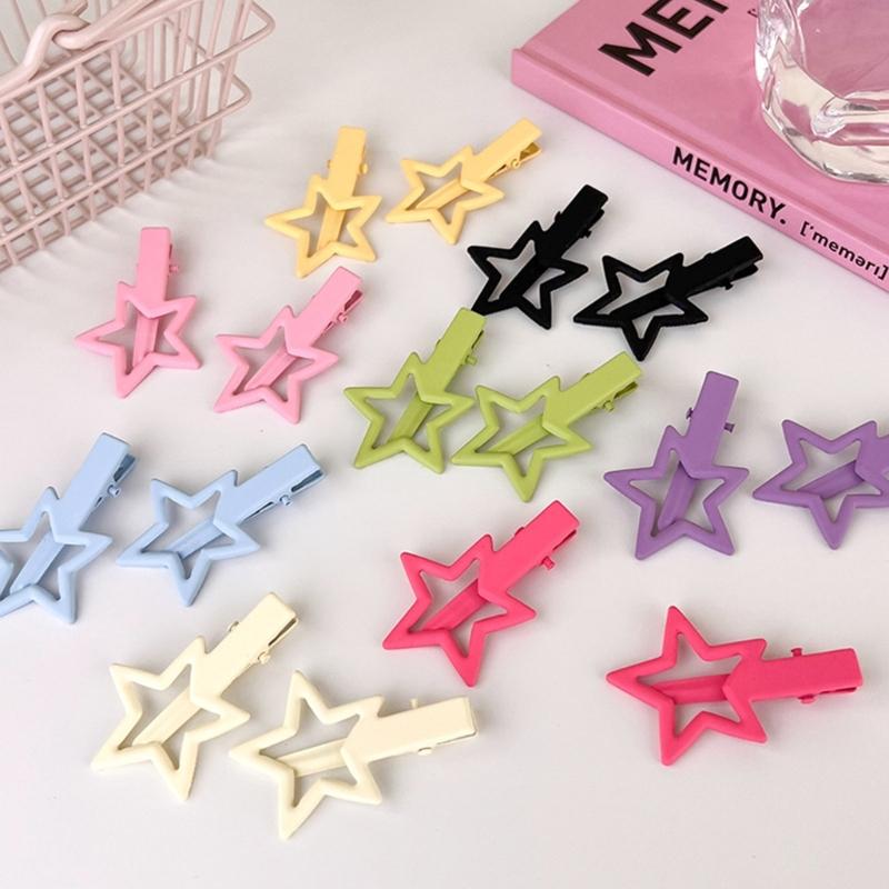 Cute Star Barrettes Clip Hairpin Y2K Girls Ornaments Headdress Hair Accessories Harajuku Barrettes Clip Bangs Hairpin