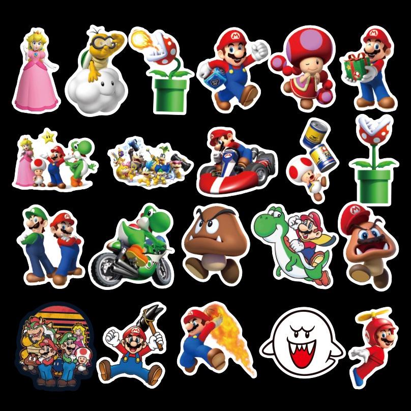 Mario 100pcs Super Bros Princess Kawaii Notes Stickers Laptop Bikes Waterproof