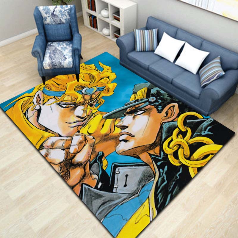 3D Классическое Аниме J-JoJo's Bizarre Adventure Игровой Ковер Кофейный Столик Гостиная Спальня Декор Противоскользящий Ковер Подарок