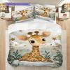 Giraffe Pattern Bedding Quilt Set Quilt Cover Pillowcase Home Decoration Birthday Gift (1 * duvet cover + 2 * pillowcase, without core)