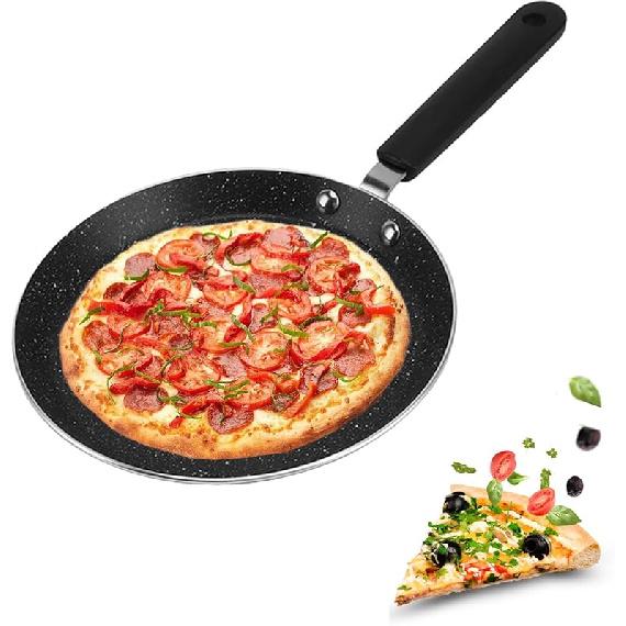 Tissting Crepe Pan 6in Aluminum Alloy Non Stick Pancake Dosa Griddle with Plastic Handle, Round Flat Skillet for Induction Stove Gas Cooker