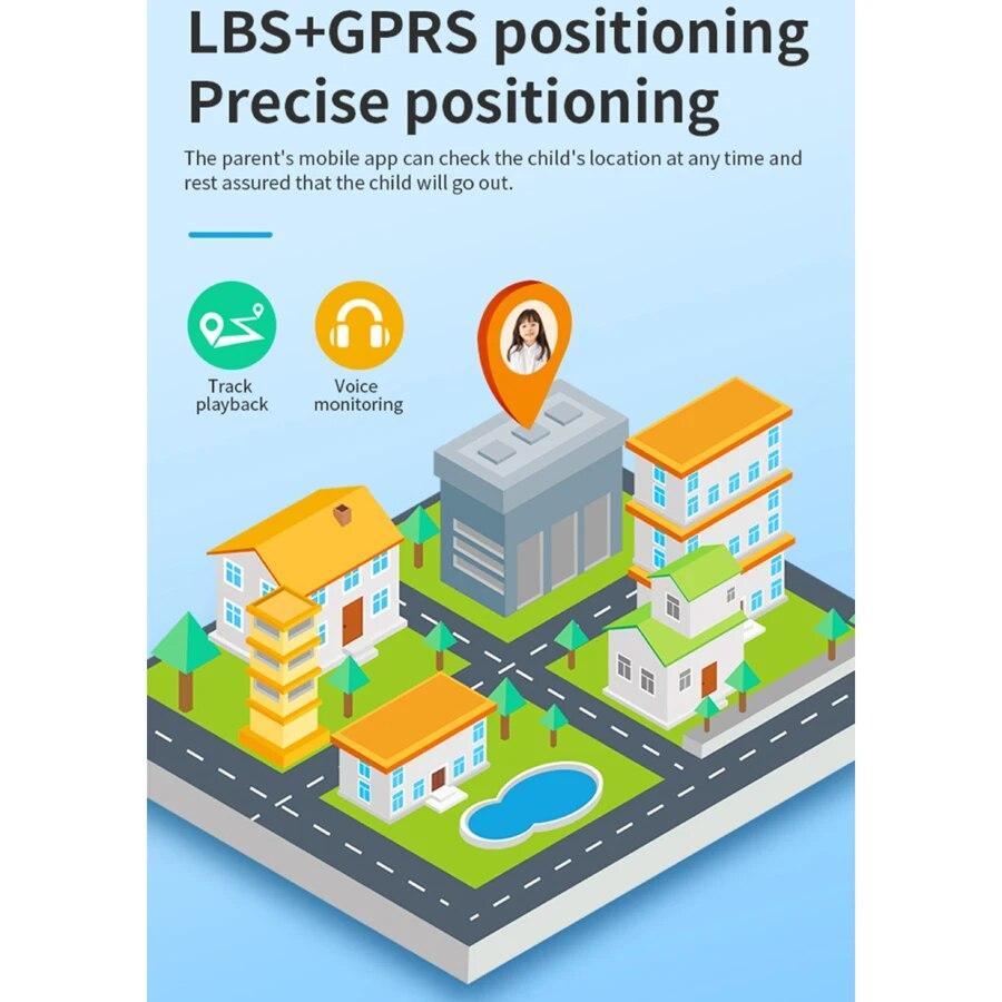 Детские умные часы, умные часы, наручные детские GPS-трекер, водонепроницаемые электронные цифровые подключенные наручные часы, детские часы