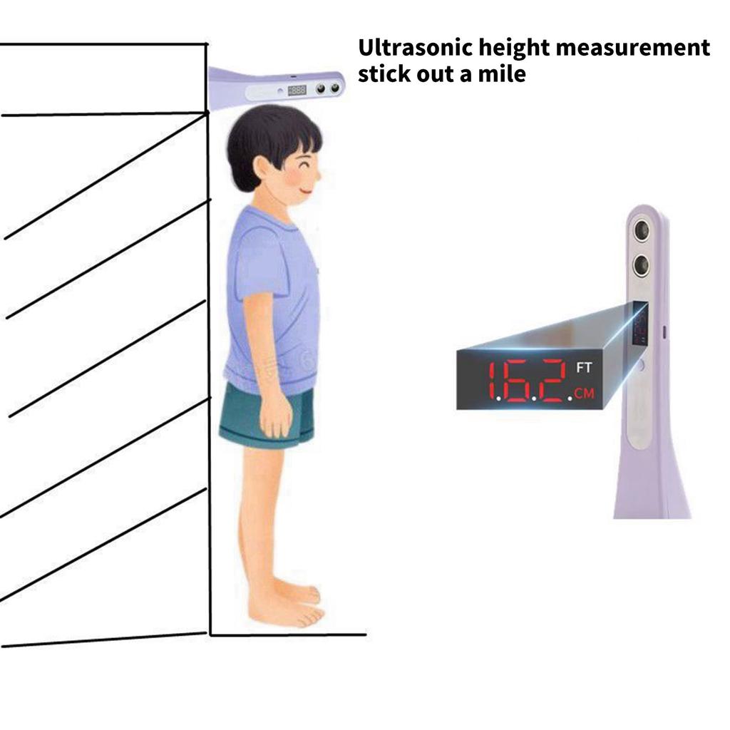Portable Ultrasonic Height Measuring Device with Rechargeable Battery High Precision Height Measure for Home & Gym Use