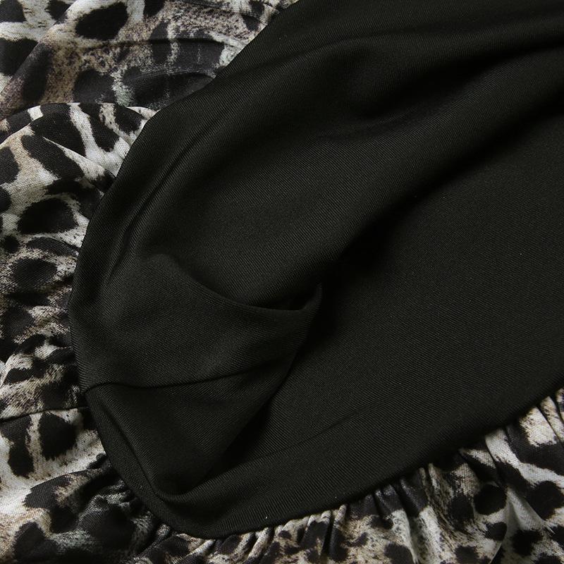 Женское сладкое и пряное платье с леопардовым принтом, облегающее, с открытой спиной, с короткими рукавами, пышное, ультракороткое платье Spice Girls