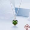 S925 Серебро Эмоции Камень Сердце Кулон Ожерелье Цвет Изменение Цвета Драгоценный Камень Цепочка На Шею для Женщин Подарок на День Святого Валентина
