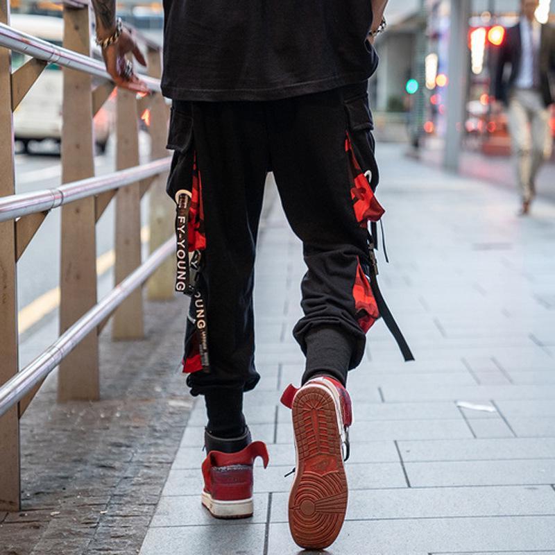 Мужские брюки уличные хип-хоп лямки брюки мужские брюки модные мужские брюки