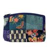 Kyosuke Chirimen Made In Cosmetics X Small Japanese Chirimen Wa Komon of Japanese Navy Blue Pouch, Japan, & Makeup, Approx. 15.5cm 12cm, Travel, Item,